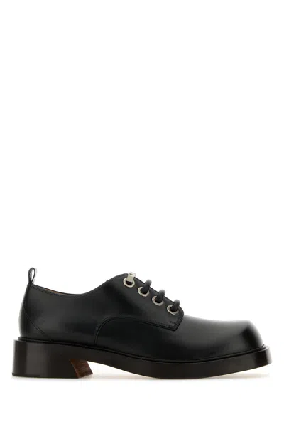 Alexander Mcqueen Men Black Leather Lace-up Shoes