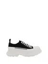 Alexander Mcqueen Black Canvas Tread Slick Sneakers In Multi