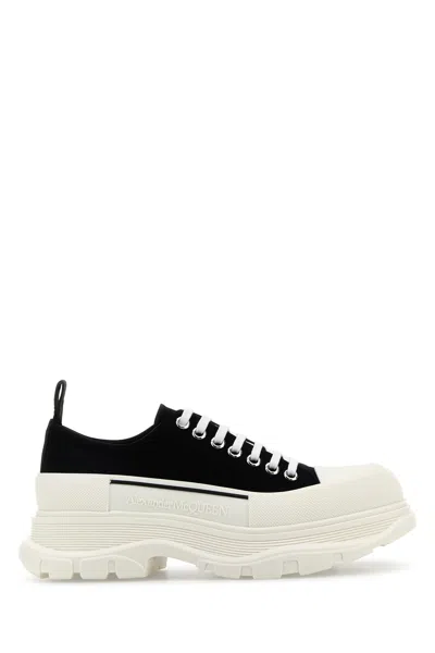 ALEXANDER MCQUEEN ALEXANDER MCQUEEN BLACK CANVAS TREAD SLICK SNEAKERS