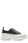 Alexander Mcqueen Leather Low-top Platform Sneakers In Black