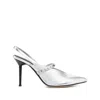 Alexander Mcqueen Metallic Leather Pumps Studded Detail In Silver