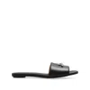 Alexander Mcqueen Open-toe Black Sandals With Metallic Accent In Black