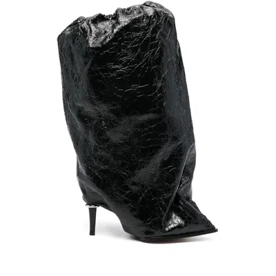 Alexander Mcqueen Black Leather Ankle Boots