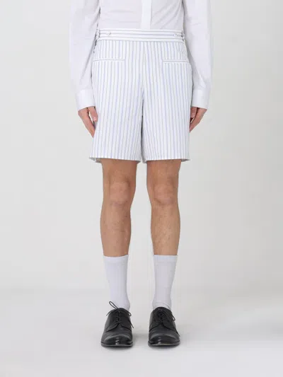 Alexander Mcqueen Striped Pattern Mini Shorts In Blue