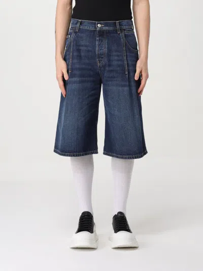 Alexander Mcqueen Denim Shorts In Blue