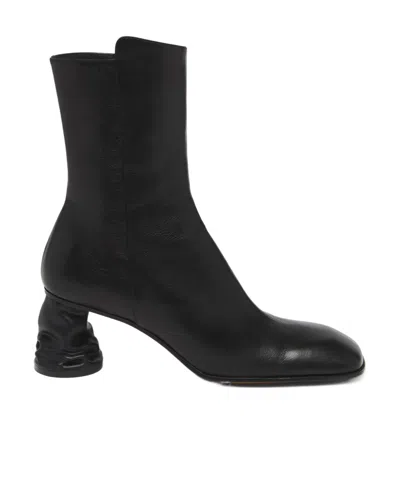 ALEXANDER MCQUEEN ALEXANDER MCQUEEN CRUSH SIDE-ZIP ANKLE BOOTS