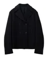 Alexander Mcqueen Womens Black Double-breasted Regular-fit Wool And Cashmere-blend Coat In Black