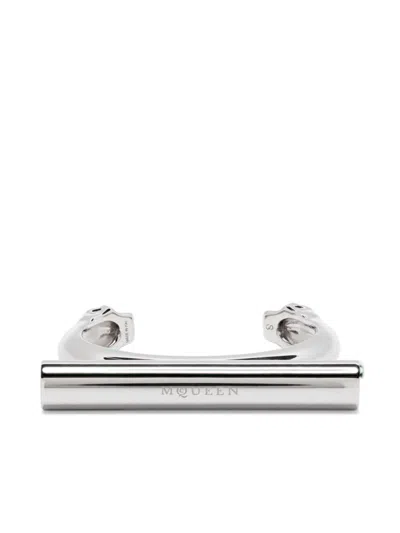 Alexander Mcqueen Short Cross-bar Bracelet In Silver