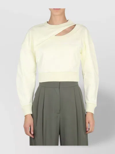 ALEXANDER MCQUEEN SHORT RIBBED CUFFS CUT-OUT SWEATSHIRT
