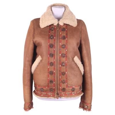 Pre-owned Alexander Mcqueen Short Sheepskin Coat 2000s In Brown