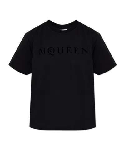 Alexander Mcqueen Short-sleesleeved T-shirt In Black