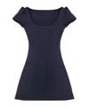 Alexander Mcqueen Short Dress With Short Gathered Sleeves In Blue