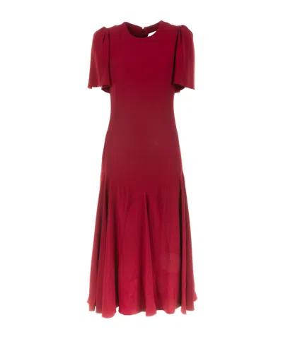 Alexander Mcqueen Short Sleeve Dress In Red