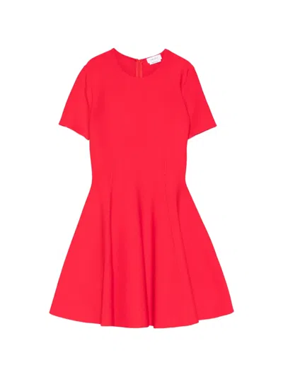 Alexander Mcqueen Short-sleeve Mini Dress In Red