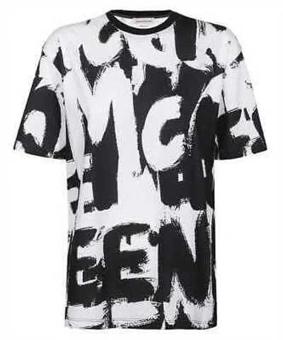 Pre-owned Alexander Mcqueen Short Sleeve Printed Cotton T-shirt In Black