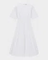 Alexander Mcqueen Short-sleeve Seamed Midi Dress