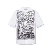 Alexander Mcqueen Blake Illustration Print Cotton Camp Shirt In Multi