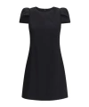 Alexander Mcqueen Short Sleeved Crewneck Mini Dress In Black