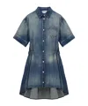 Alexander Mcqueen Stonewashed Denim Shirt Dress In Blue