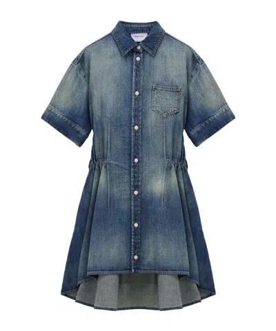 ALEXANDER MCQUEEN SHORT-SLEEVED DENIM DRESS