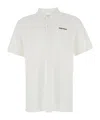 Alexander Mcqueen White Polo Shirt With Classic Collar And Logo Lettering Embroidery On The Front In Cotton Man In White