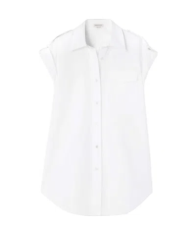 Alexander Mcqueen Short-sleeved Shirt In White
