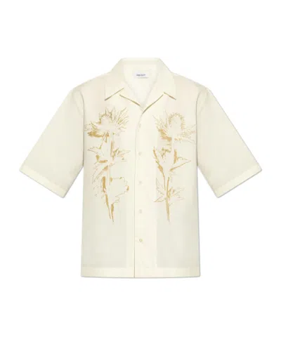 Alexander Mcqueen Long-sleeved Printed Shirt In Beige