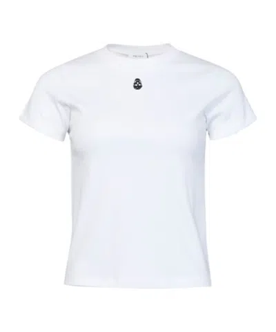 Alexander Mcqueen Skull Embroidery Slim Fit T-shirt In White