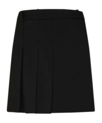 Alexander Mcqueen Short Wool Skirt In Black
