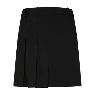 Alexander Mcqueen Short Wool Skirt In Black