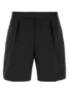 Alexander Mcqueen Men Black Wool Blend Bermuda Shorts