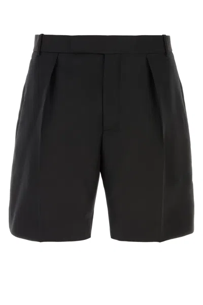 ALEXANDER MCQUEEN ALEXANDER MCQUEEN BLACK WOOL BLEND BERMUDA SHORTS