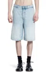 Alexander Mcqueen Stonewashed Denim Shorts In Washed In Blue