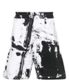 Alexander Mcqueen All Over Print Bermuda Shorts In Black