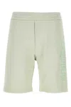 Alexander Mcqueen Embroidered Logo Bermuda Shorts With Elastic Waistband In Green