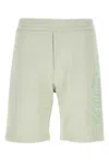 Alexander Mcqueen Embroidered Logo Bermuda Shorts With Elastic Waistband In Green