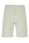 Alexander Mcqueen Embroidered Logo Bermuda Shorts With Elastic Waistband In Green
