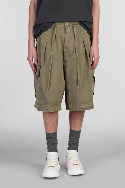 ALEXANDER MCQUEEN SHORTS IN GREEN COTTON