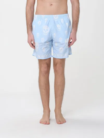 Alexander Mcqueen Shorts Men Mcqueen In Blue