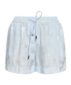 Alexander Mcqueen Shorts With A Skull Pattern In Blue