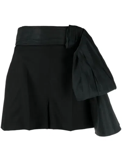 Alexander Mcqueen Shorts With Bow Clothing In Black