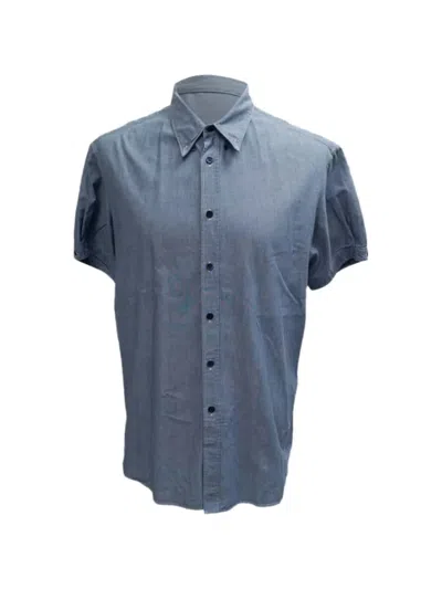 Pre-owned Alexander Mcqueen Short-sleeve Button-down Shirt In Blue