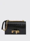 Alexander Mcqueen Black Mini Jewel-decorated Alligator Embossed Shoulder Bag