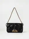 Alexander Mcqueen Alexander Mc Queen Seal Logo Small Leather Crossbody Bag In Black