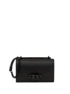 Alexander Mcqueen Crystal Skull Knuckle Leather Satchel In Black