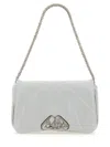 Alexander Mcqueen Alexander Mc Queen Seal Logo Small Leather Crossbody Bag In Grey
