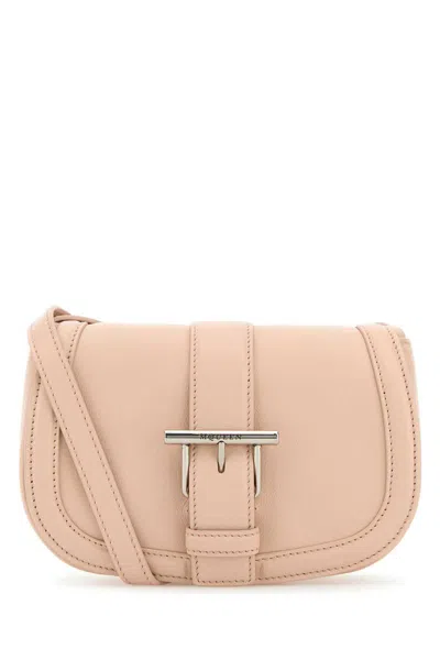 Alexander Mcqueen Women Pastel Pink Leather Mini Satchel Crossbody Bag