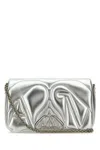 Alexander Mcqueen Small Rectangular Leather Shoulder Bag In Metallic