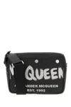 Alexander Mcqueen Men Black Fabric Mcqueen Graffiti Crossbody Bag