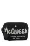 Alexander Mcqueen Men Black Fabric Mcqueen Graffiti Crossbody Bag In Black